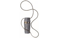 CHANEL Sheepskin Lipstick With Necklace Pouch Women's Silver