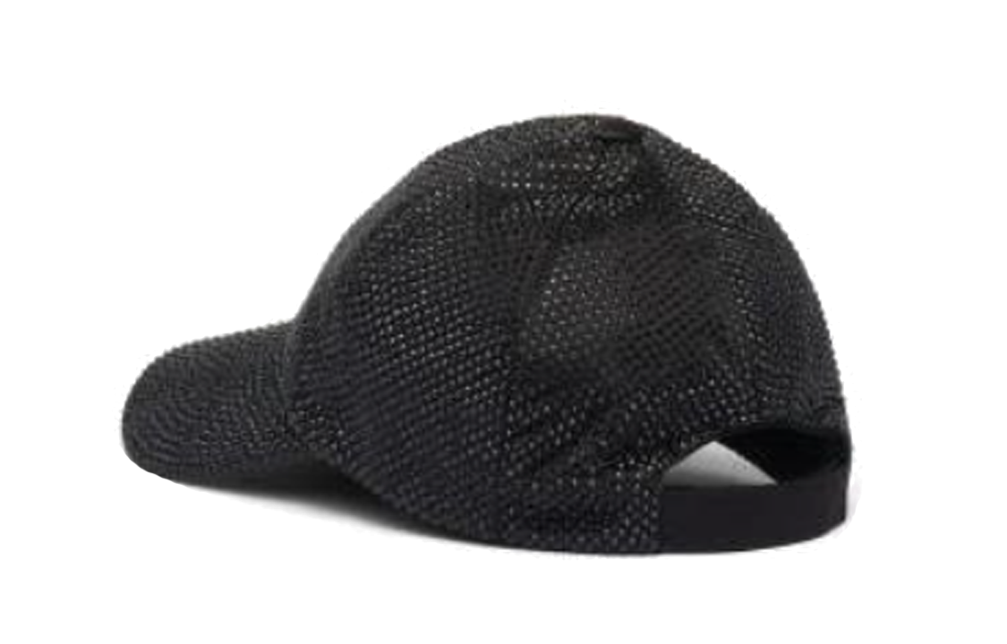 PRADA Cotton, Synthetic Crystal, Enamel Baseball Caps Women's Black