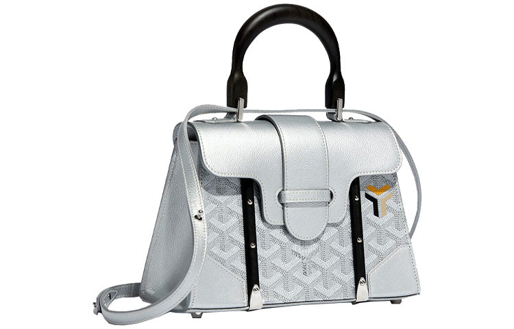 GOYARD Saigon Calfskin Crossbody One Shoulder Handbag Xigong Bag Mini Women's Silver Limited