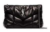 SAINT LAURENT Puffer Logo Plaque Small Shoulder Bag