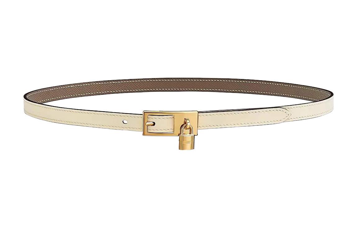HERMES Leather Belts Women's White