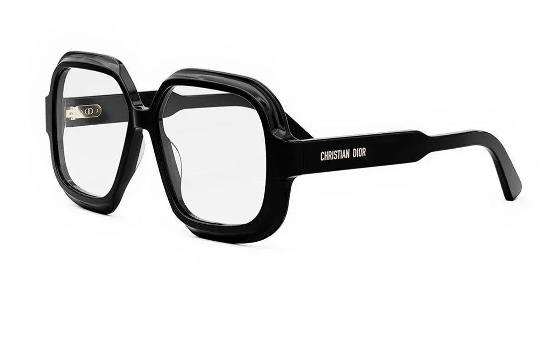 DIOR Acetate Irregular Shape Eyeglass Frames Women's Black