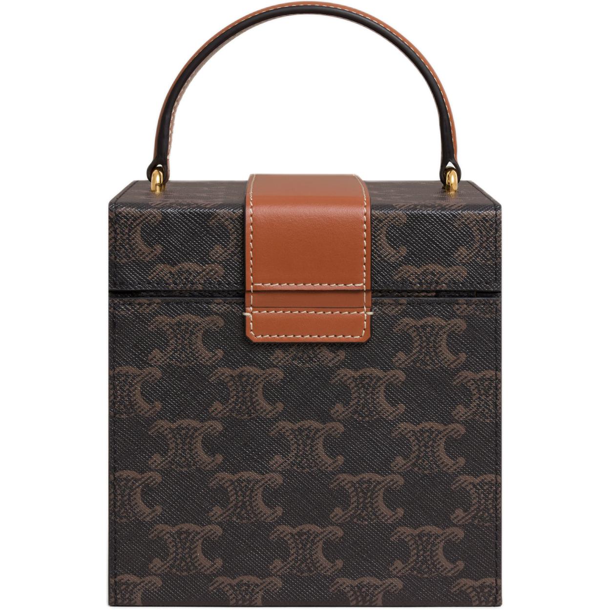 CELINE Canvas Storage Box Unisex Brown