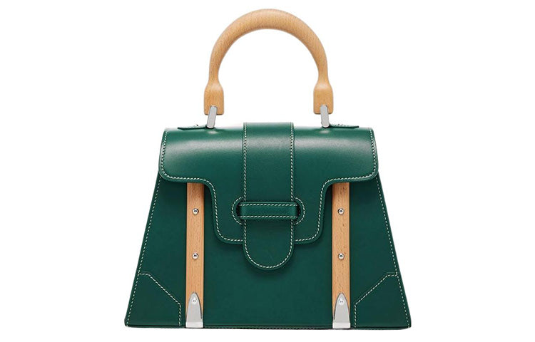 GOYARD Saigon Cross-Grain Calfskin Shoulder Bag Crossbody Bag Handbag Small Size Unisex Green