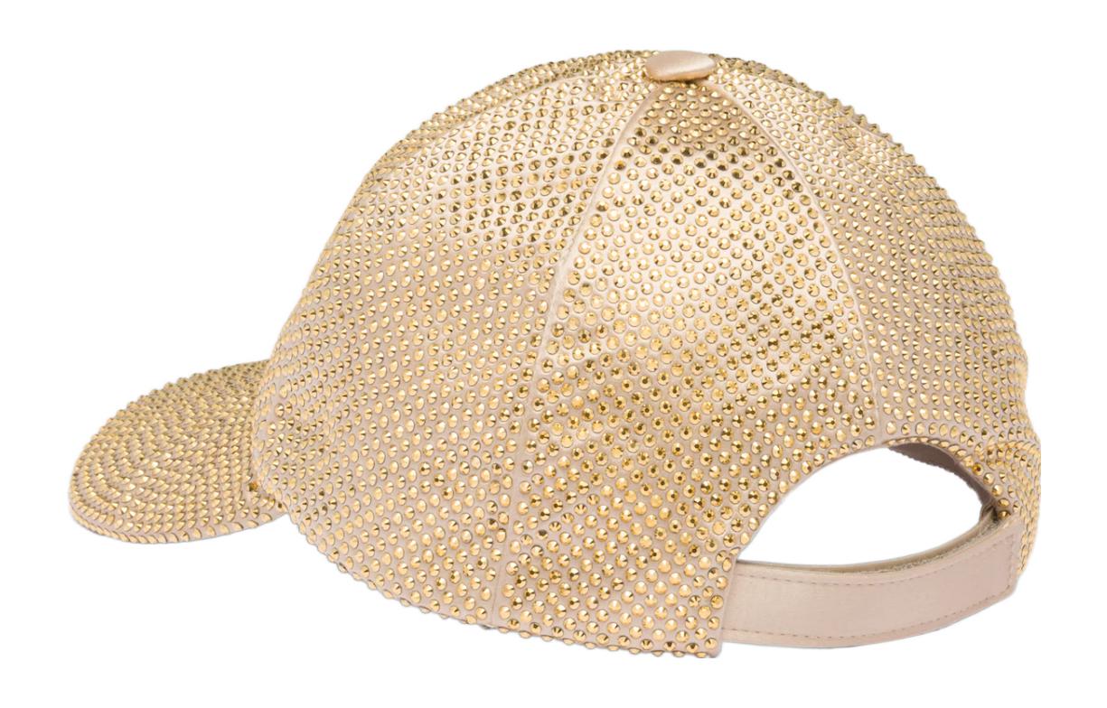 PRADA Crystal-embellished Satin Baseball Cap
