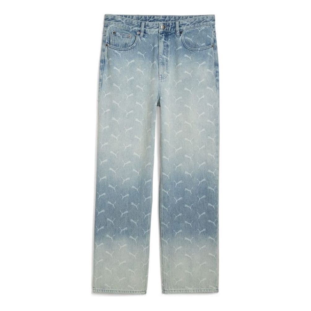 PUMA x A$AP ROCKY Laser Monogram Denim Jeans 'Faded Denim AOP' 633428-01