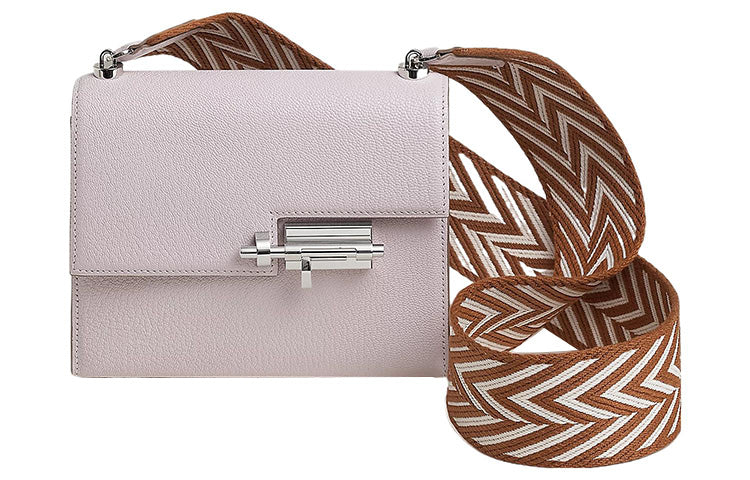 HERMES Verrou Mysore Goat Skin Shoulder Bag Crossbody Bag Mini Women's 5H Cyclamen Pink Purple