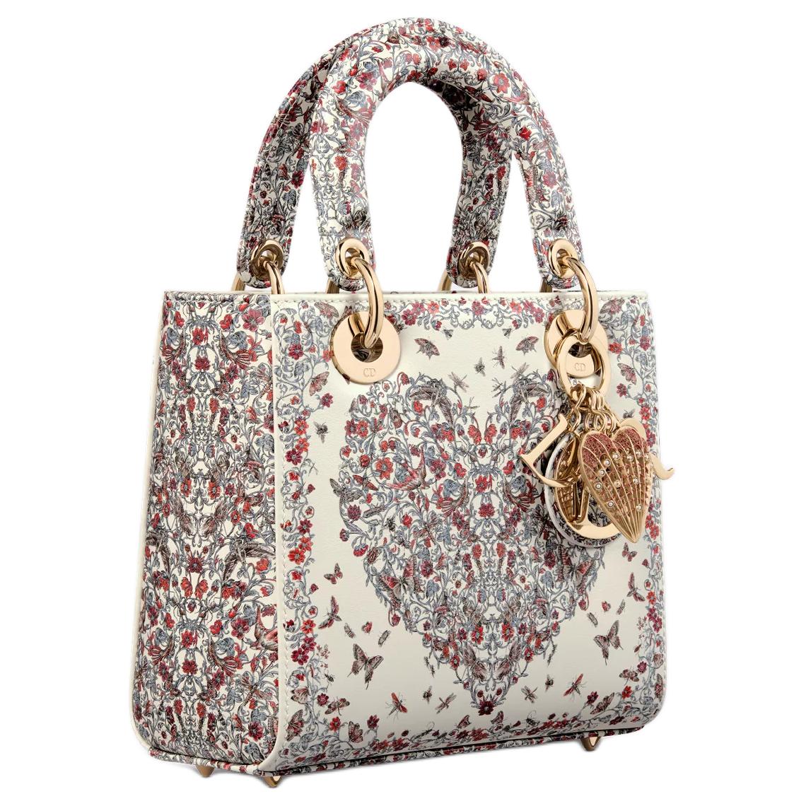 DIOR Lady Dior Calfskin Shoulder Bag Crossbody Bag Handbag Small Size Women's Multicolor