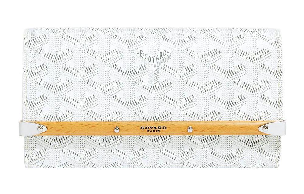 GOYARD MONTE-CARLO Calfskin Canvas Clutch Mini Women's White