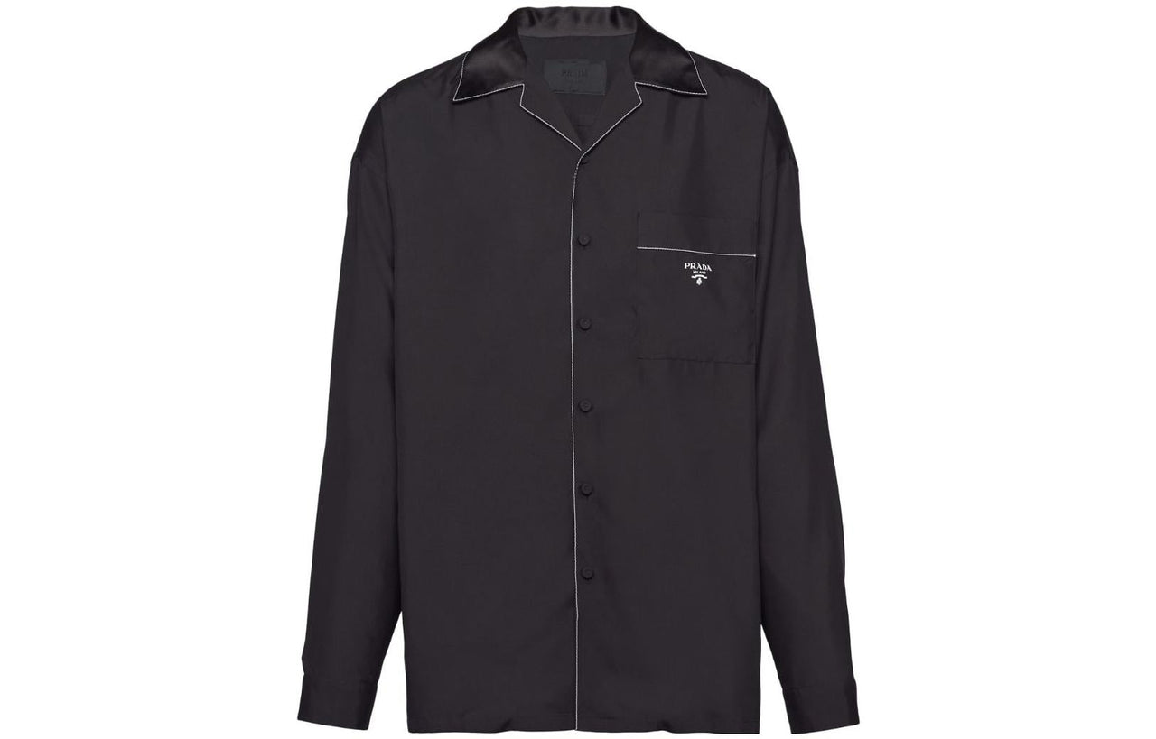 PRADA Contrasting-Trim Button-Up Shirt