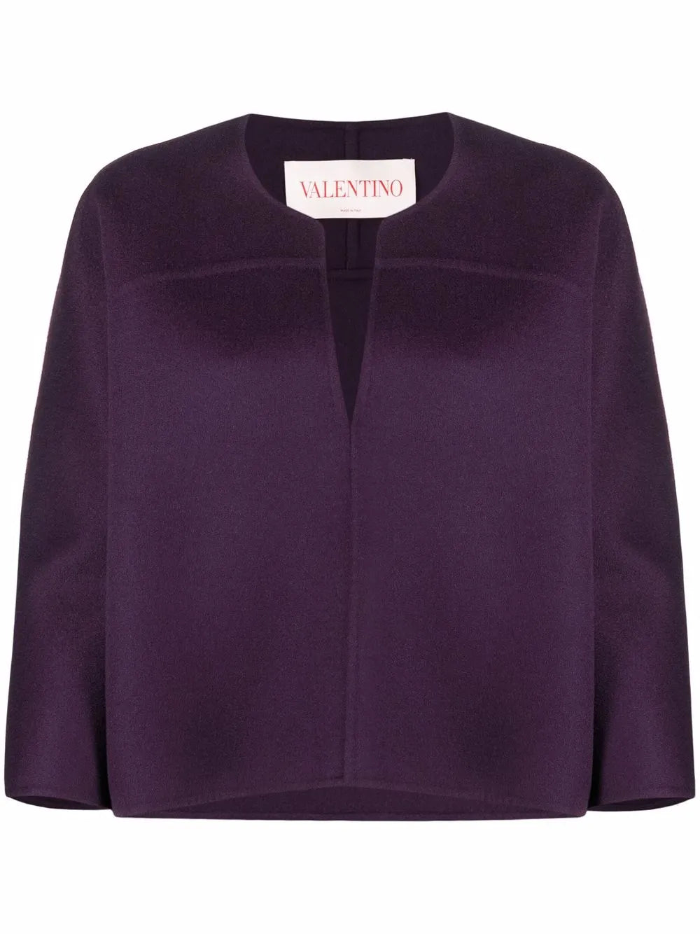 Valentino Garavani V-Neck Cropped-Sleeve Knitted Top