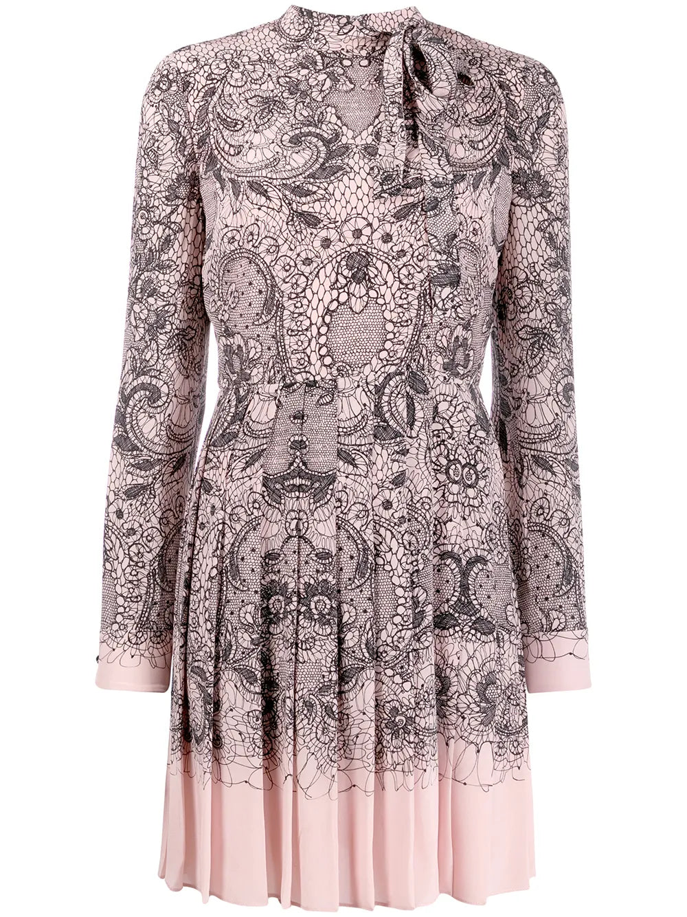 Valentino Garavani Pussy Bow Pleated Dress