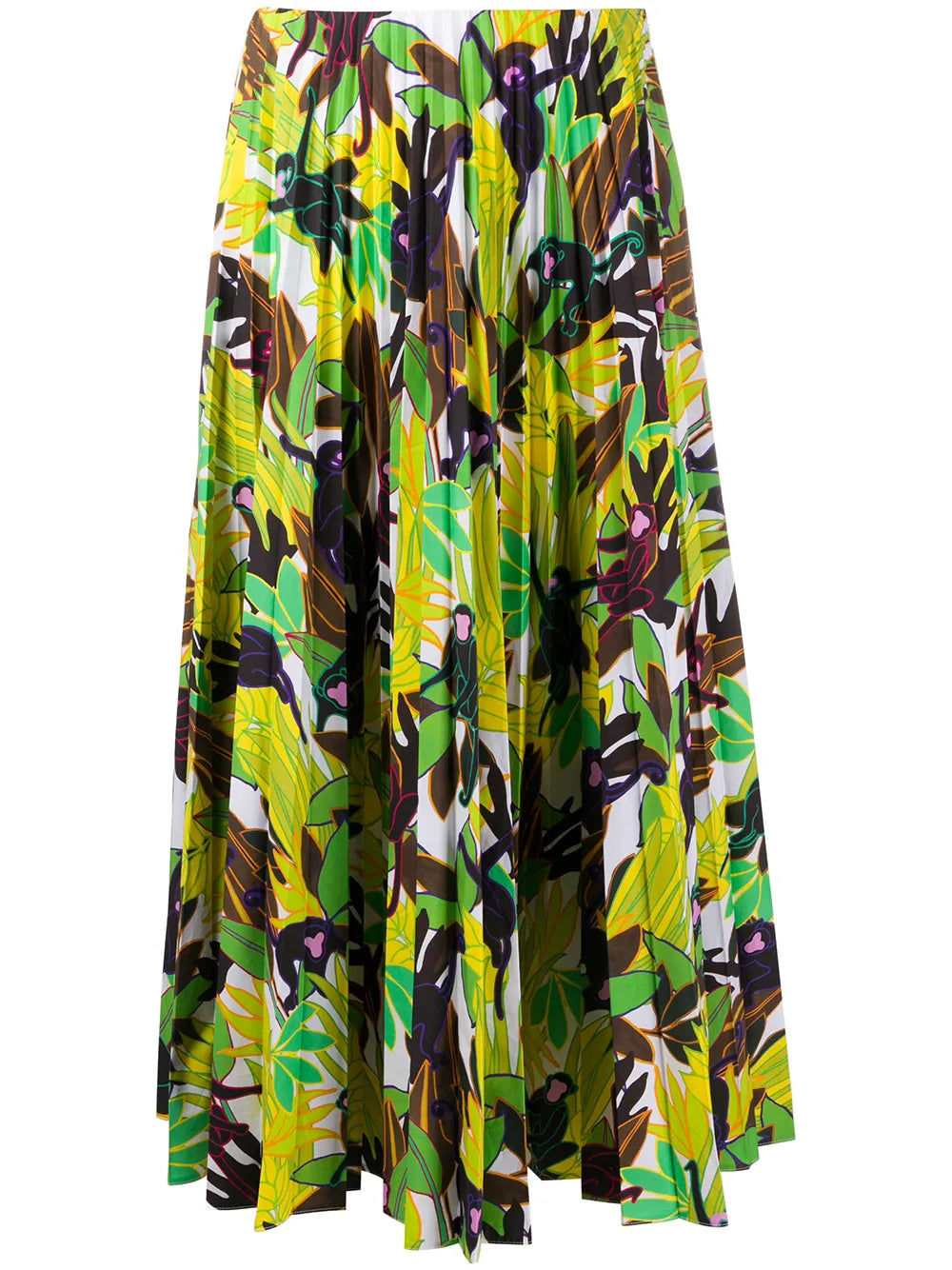 Valentino Garavani Monkey Forest Pleated Midi Skirt