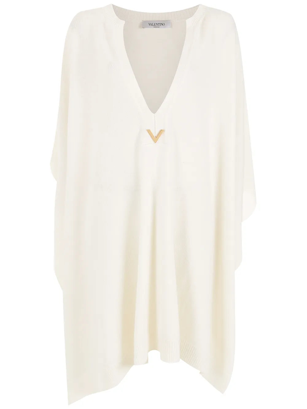 Valentino Garavani Logo-Plaque Knitted Poncho