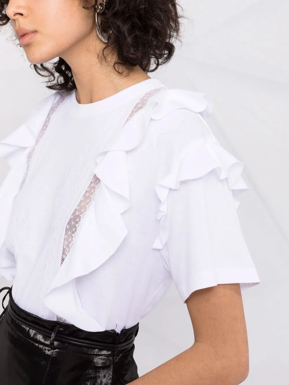 Valentino Garavani Ruffle-Trim Short-Sleeve T-Shirt