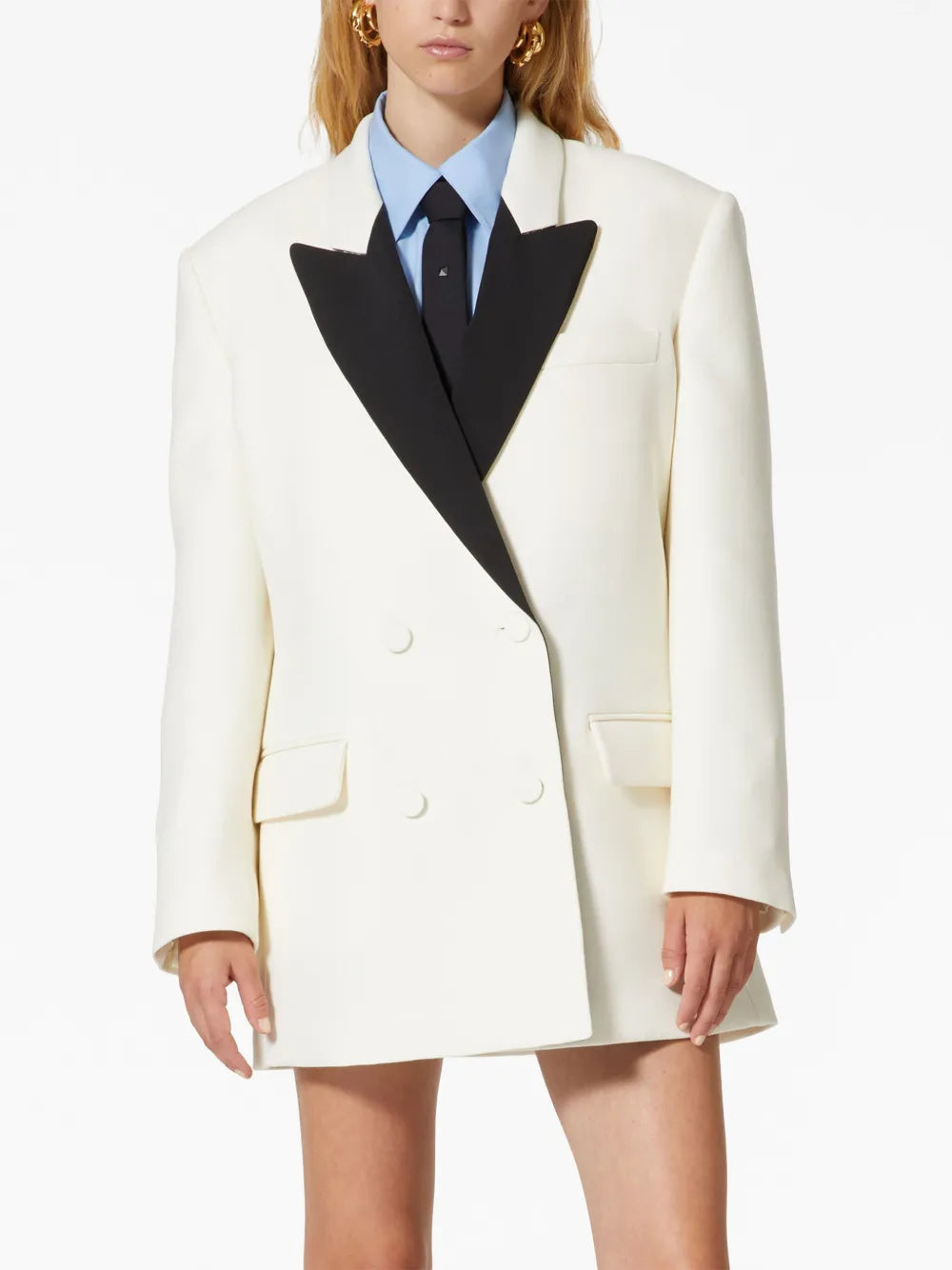 Valentino Garavani Double Crepe Double-Breasted Blazer