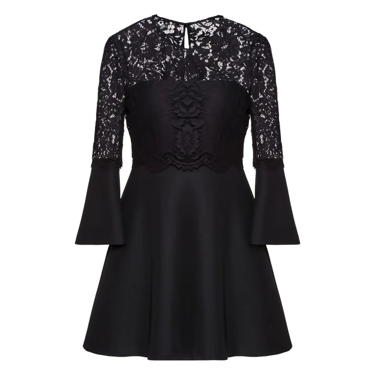 Valentino Garavani Lace-Paneled Flared Dress