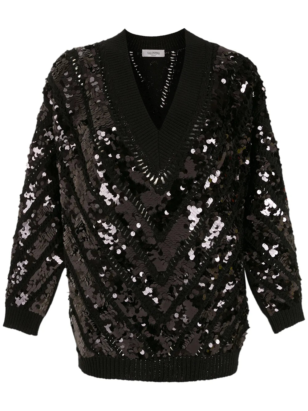 Valentino Garavani Sequin-Embellished V-Neck Jumper