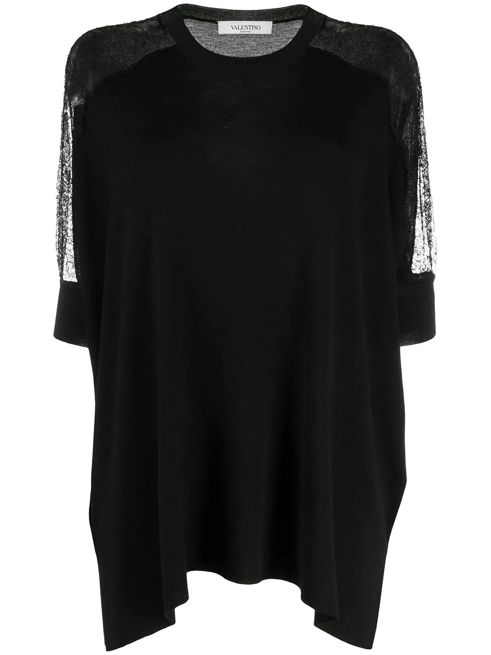 Valentino Garavani Lace Panel Detail Knitted Top