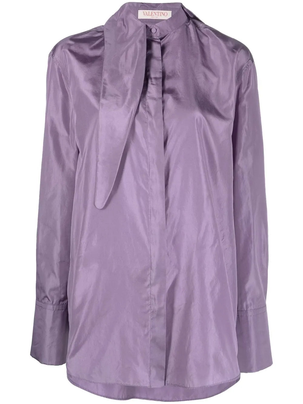 Valentino Garavani Tied-Neck Silk Shirt