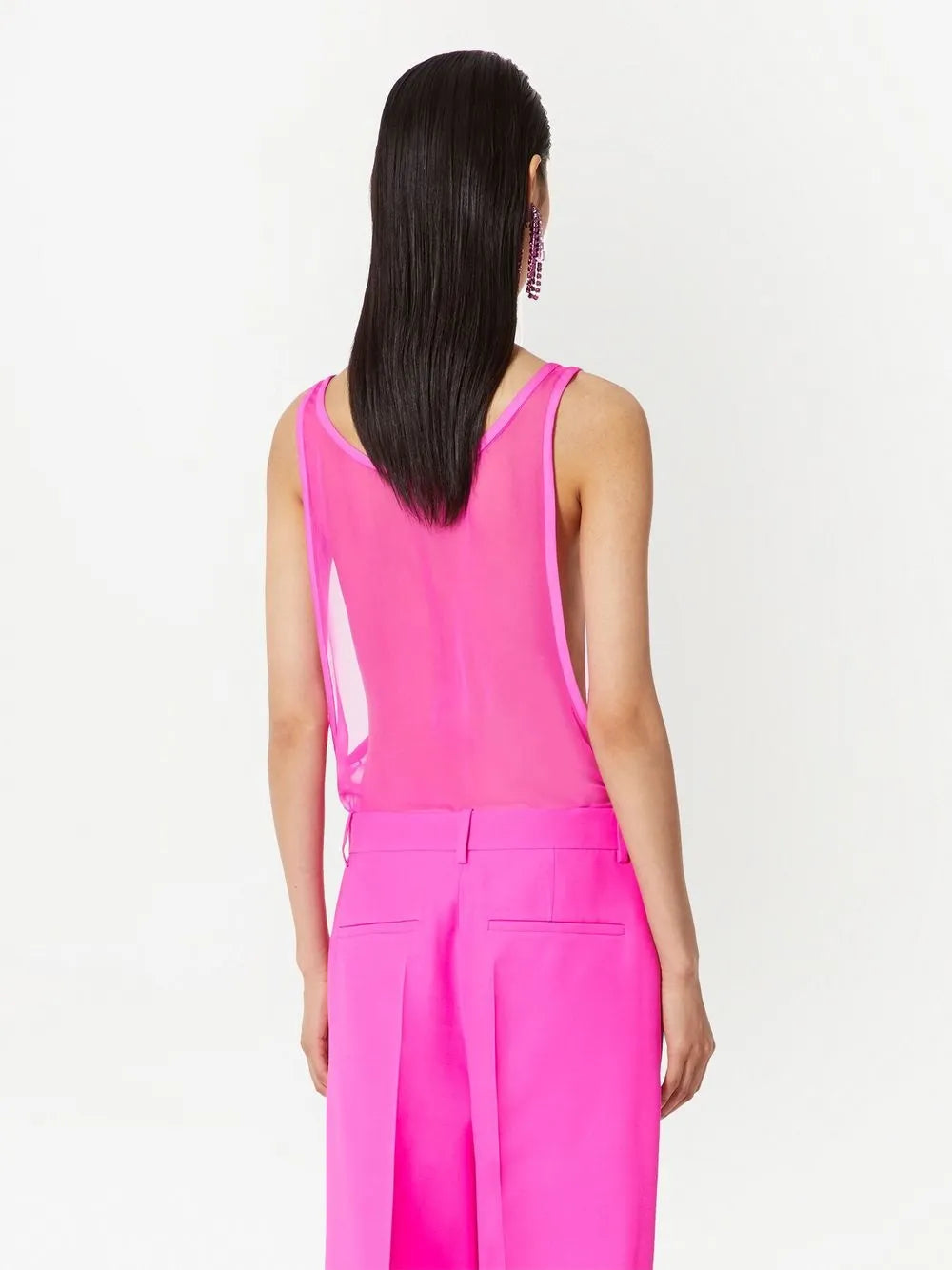 Valentino Garavani Semi-Sheer Silk Chiffon Tank Top