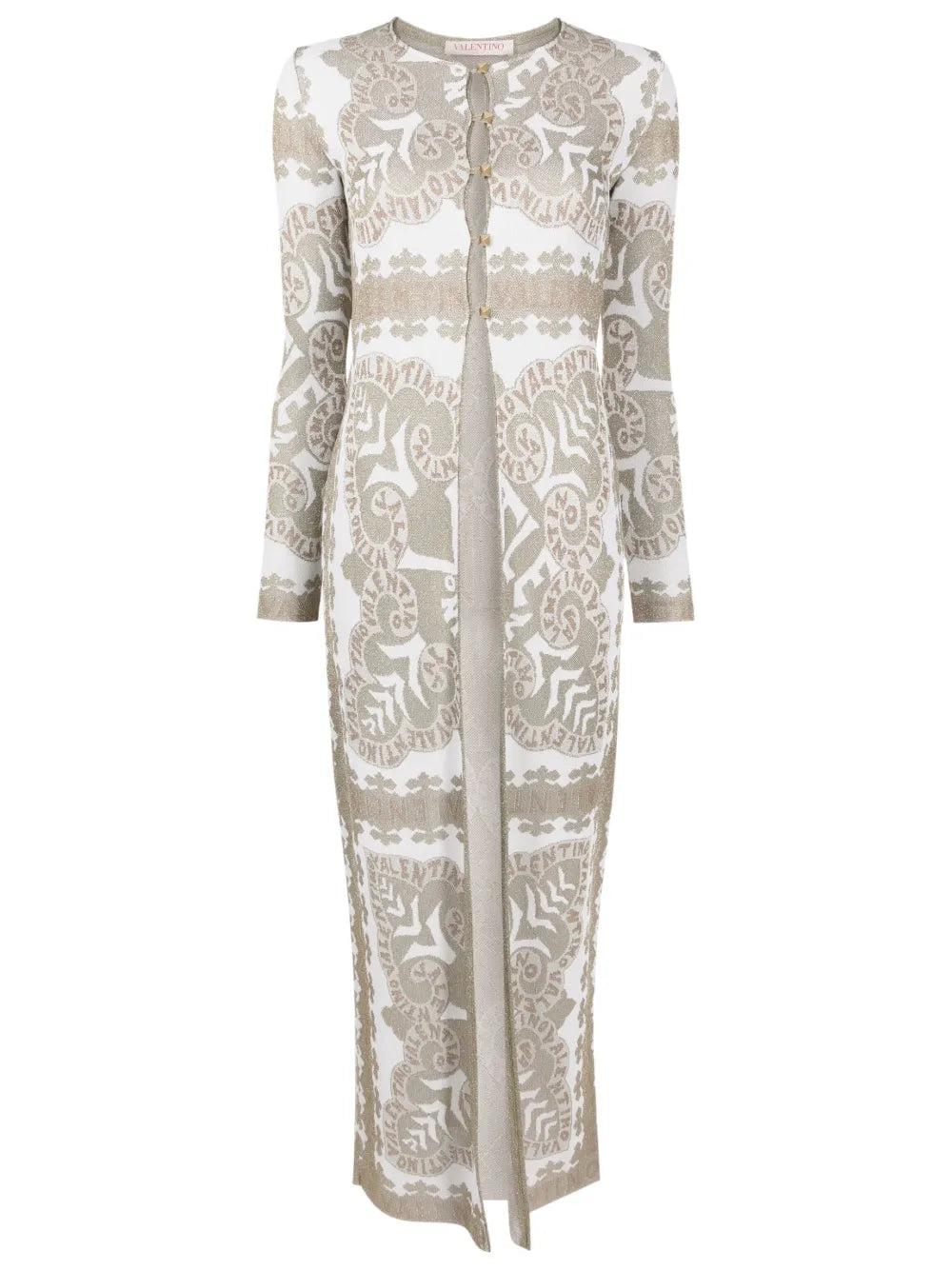 Valentino Garavani Geometric-Print Metallic-Finish Cape