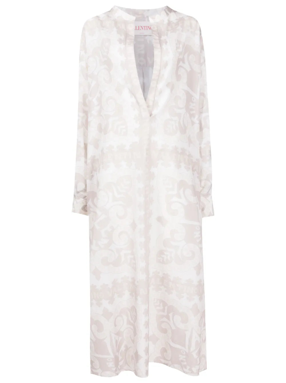 Valentino Garavani Geometric-Print Silk-Cotton Dress