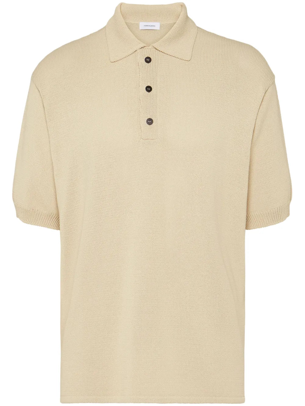 Ferragamo Logo-Plaque Knitted Polo Shirt