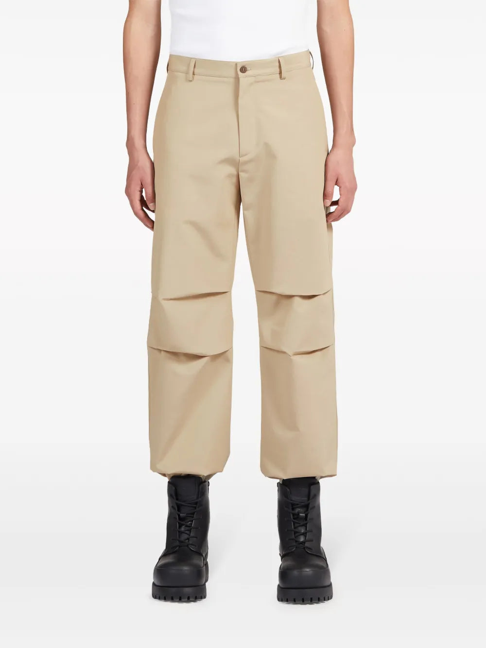 Ferragamo Logo-Patch Cotton Cropped Trousers
