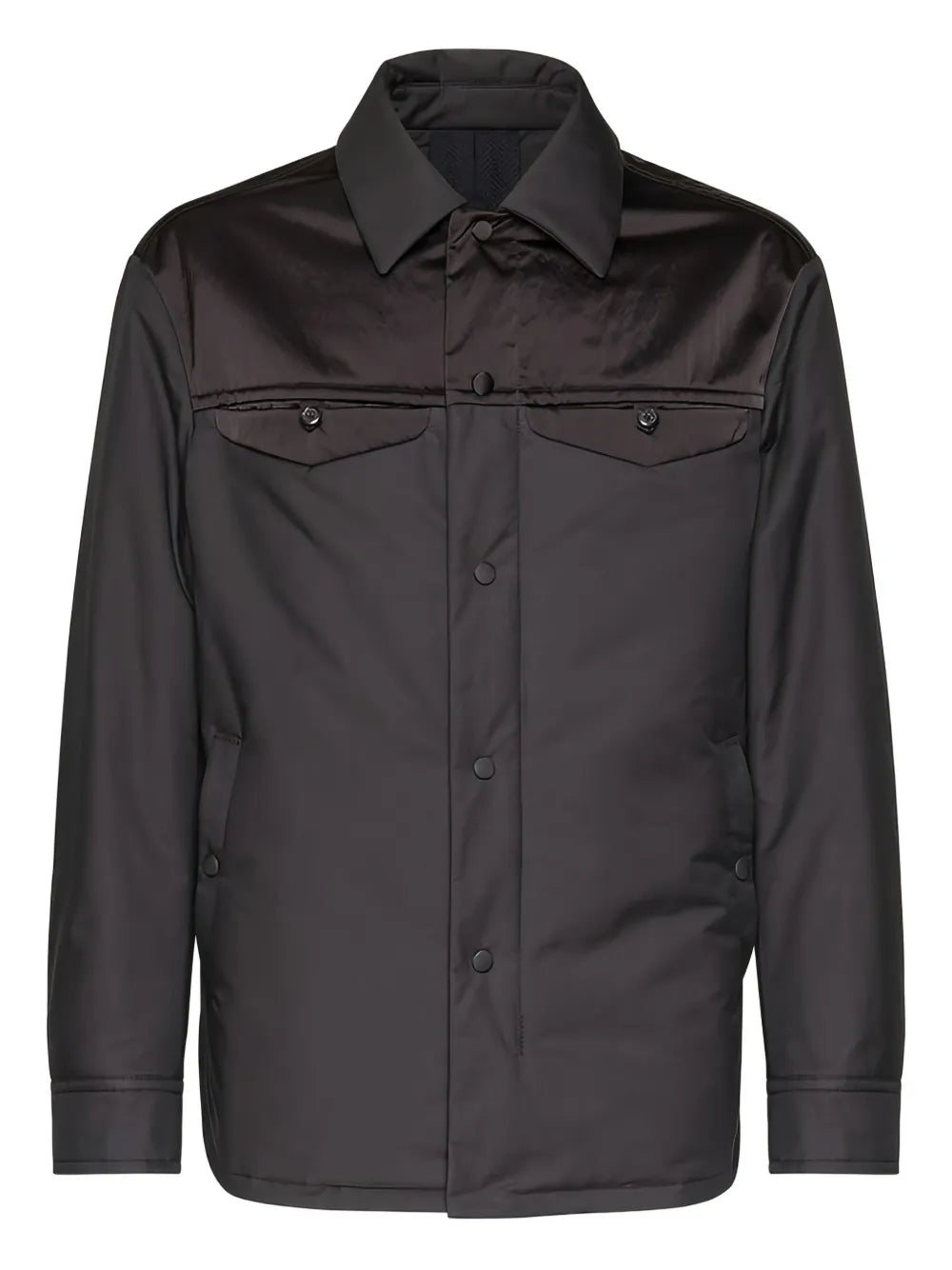 Ferragamo Satin-Panel Shirt Jacket
