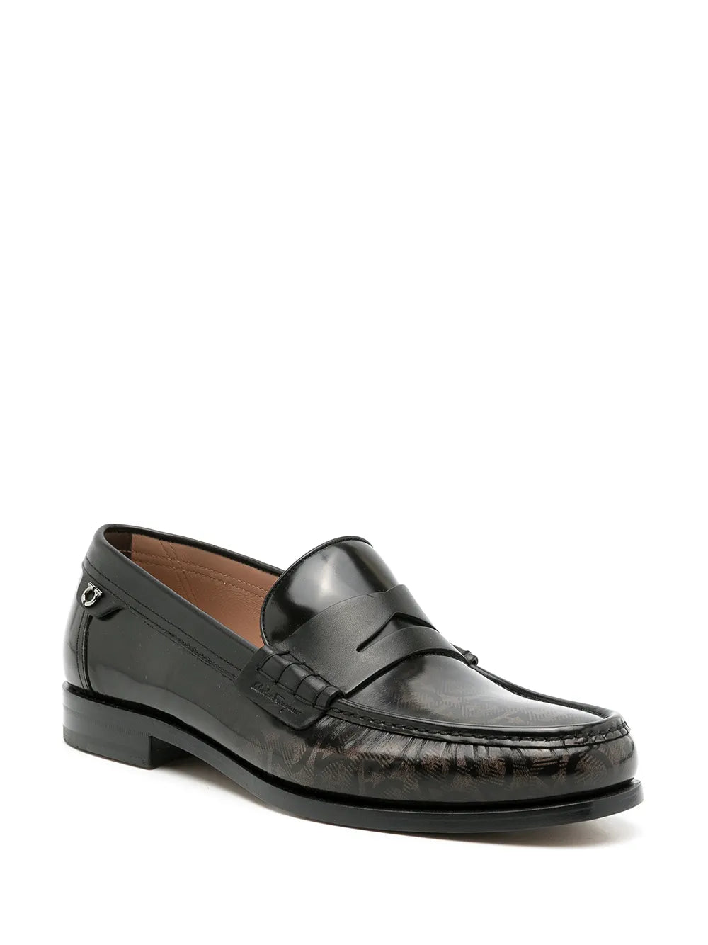 Ferragamo Port Gancini-Print Loafers
