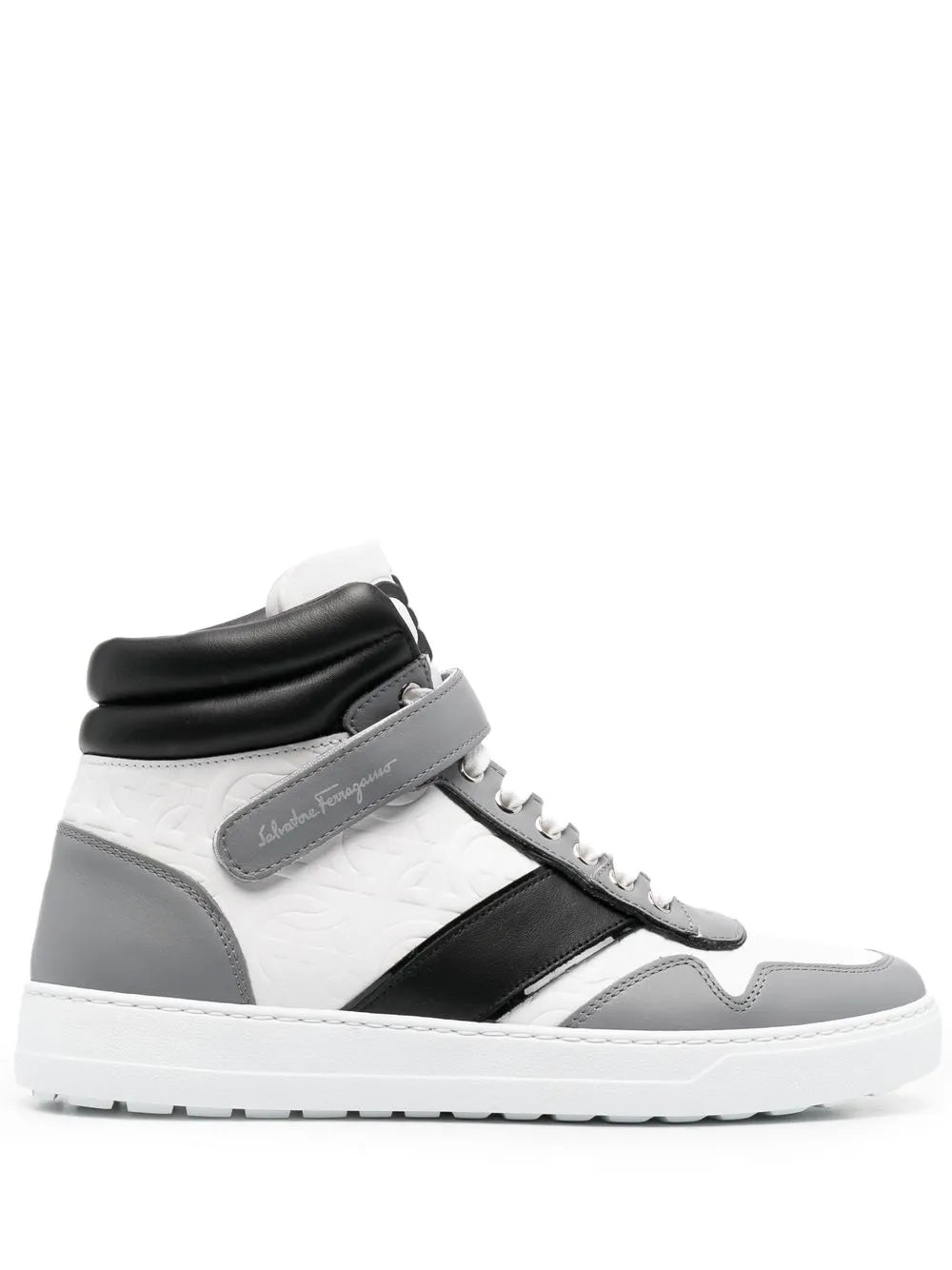 Ferragamo Logo-Print Hi-Top Sneakers