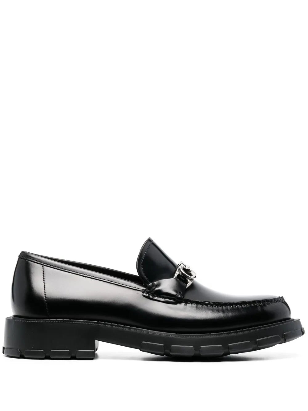 Ferragamo Logo-Plaque Leather Loafers