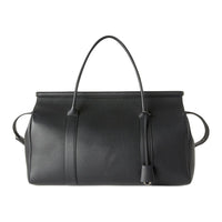 Loro Piana Cow Leather Shoulder Bag Crossbody Bag Handbag Men's Black/White With Copper Accents