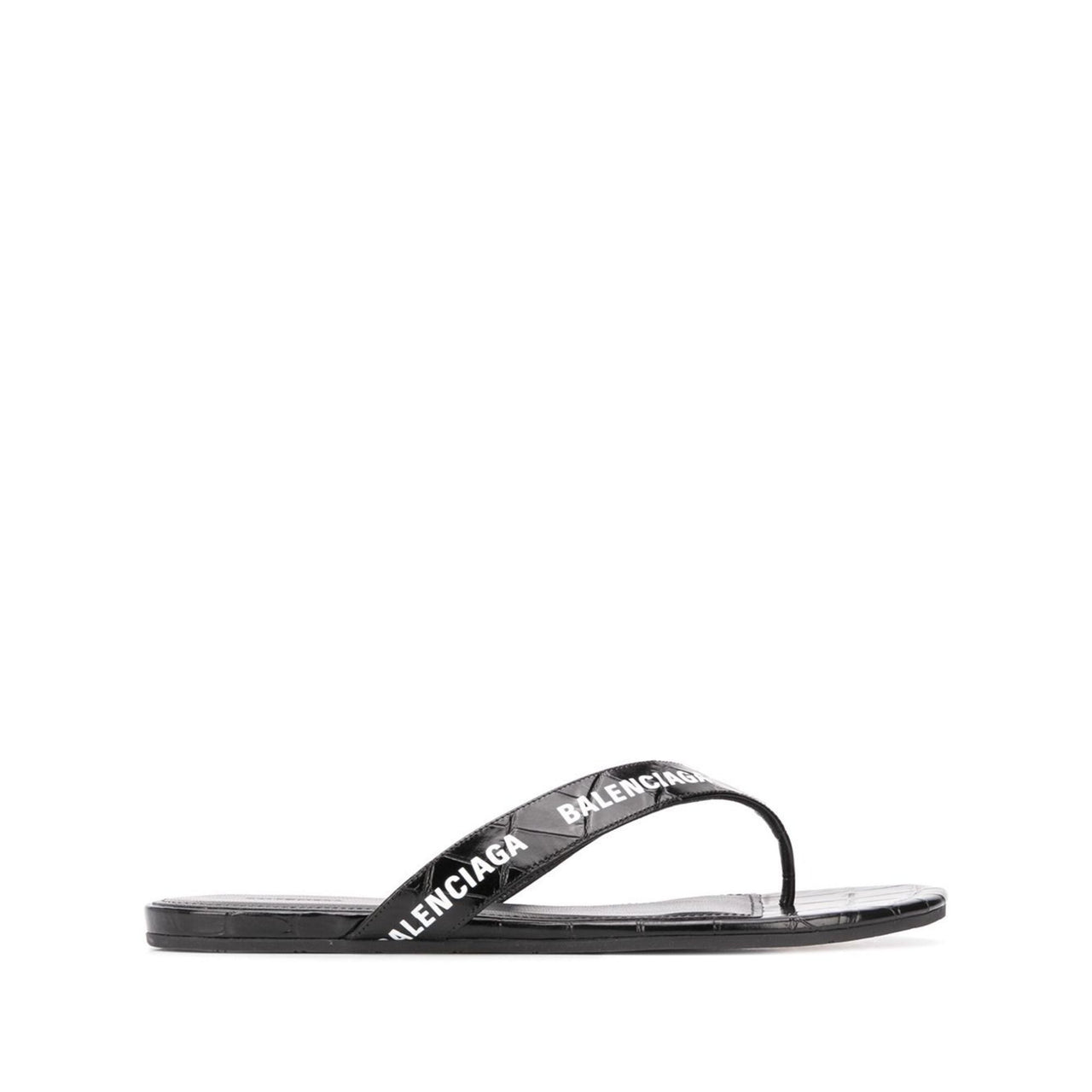 Balenciaga Crocodile Effect All-Over Logo Sandals