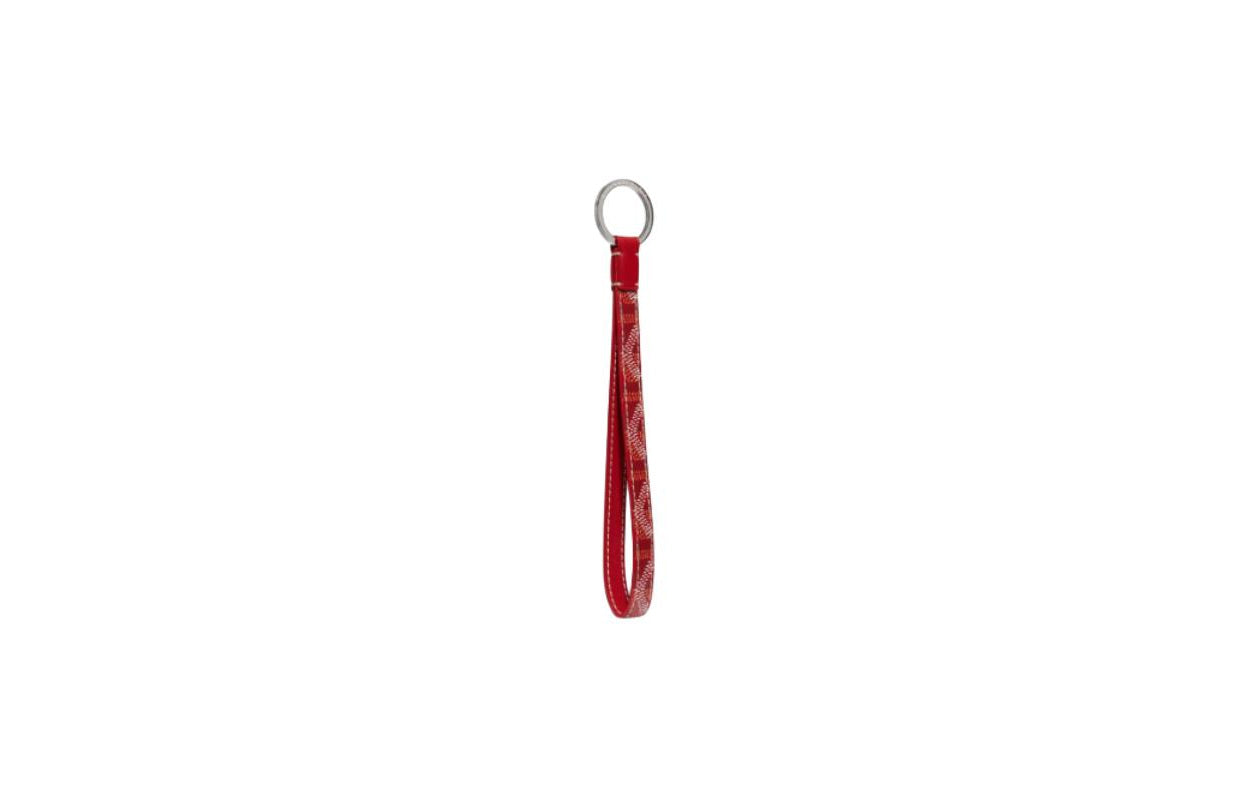 GOYARD Canvas With Calfskin Keychain Bag Accessory Unisex Red