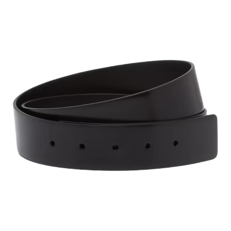 PRADA Calfskin Leather Belts Unisex Black Width 3.5CM