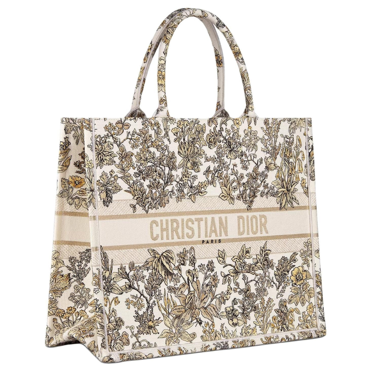 DIOR Cotton Tote Bag, Shopping Bag, Handbag Large Size Women's Beige