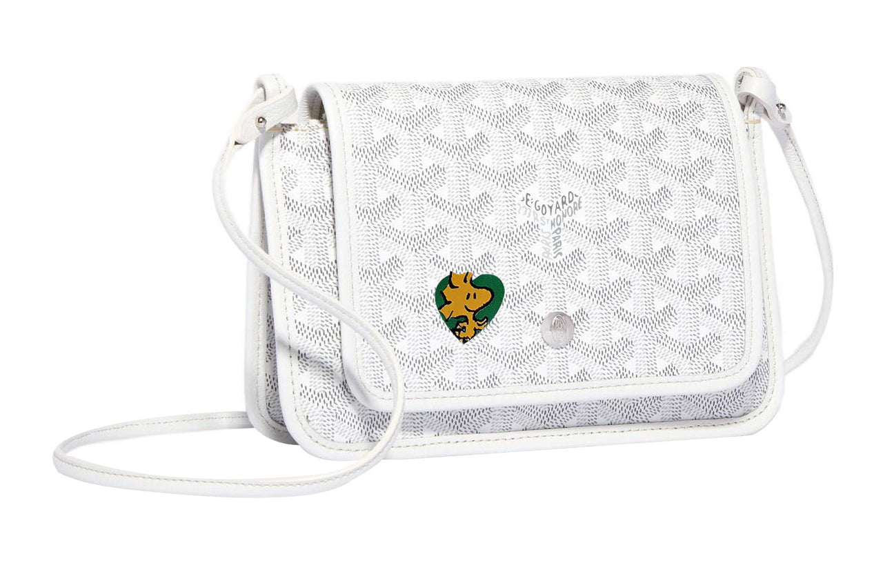 GOYARD Plumet Canvas With Leather Envelope Bag Handheld Shoulder Bag Crossbody Bag Small Size Unisex White/Green