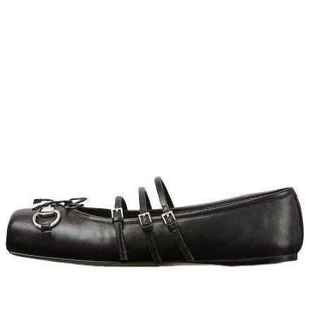 (WMNS) Gucci Horsebit Ballet Flat 'Black' 814318-AAEA4-1000