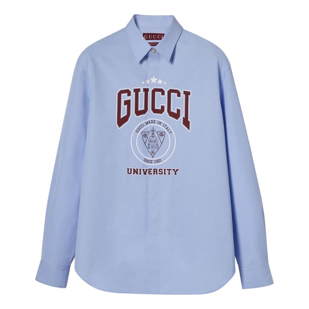Gucci Printed Heavy Poplin Shirt 'Pale Blue' 814558-Z7AHA-4850