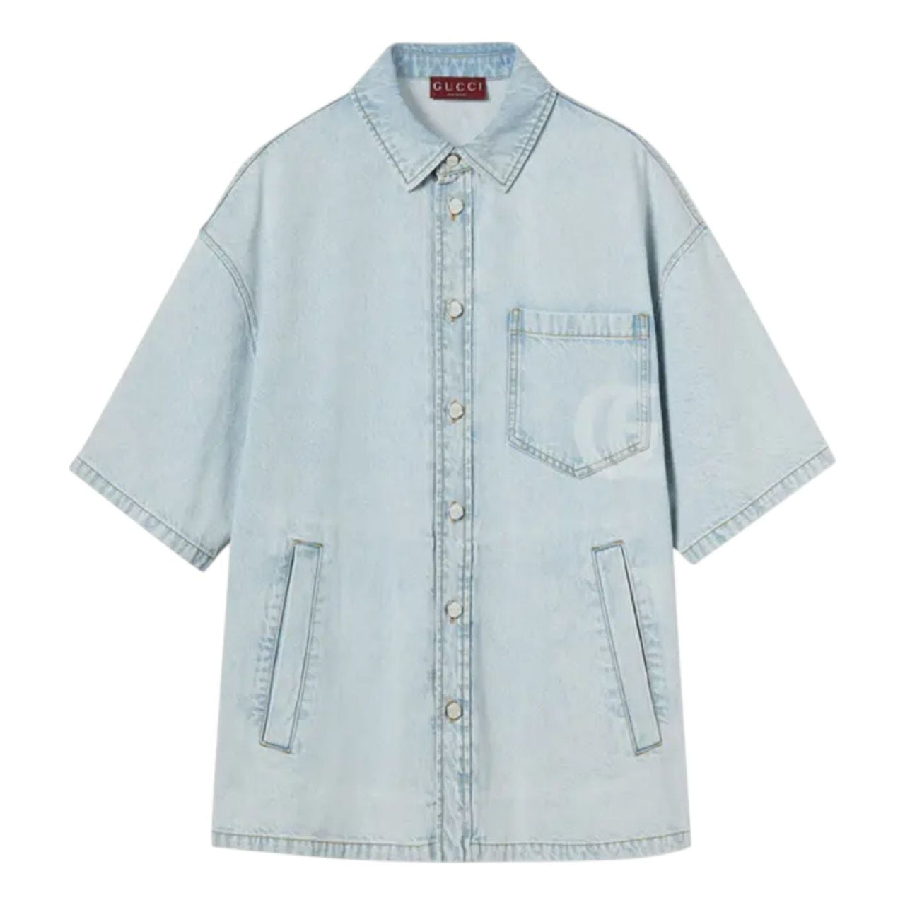 Gucci Lasered Denim Shirt 'Turquoise Blue' 815658-XDC6X-4692