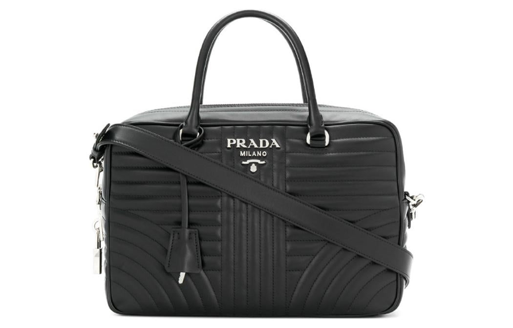 PRADA Cow Leather Shoulder Bag, Crossbody Bag, Handbag Regular Women's Black