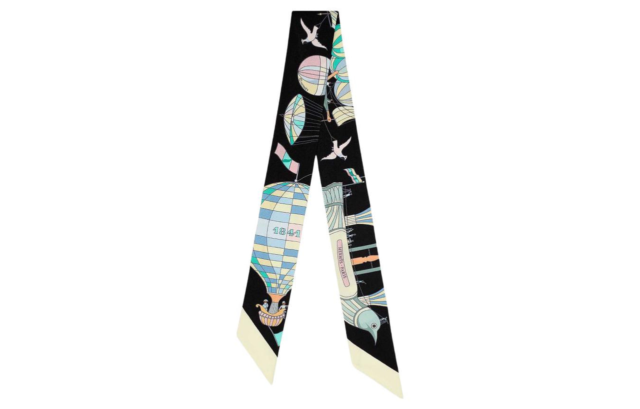 HERMES 2010s Twilly Les Folies Du Ciel Scarf