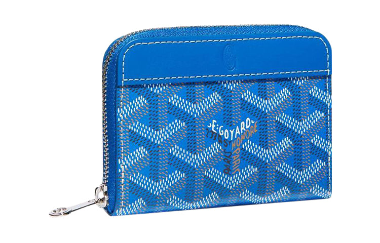 GOYARD MATIGNON Canvas With Leather Wallets Coin Purses Mini Women's Blue