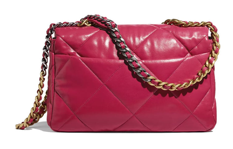 CHANEL 19Bag Lambskin Handbag Shoulder Bag Crossbody Bag Women's Dark Pink