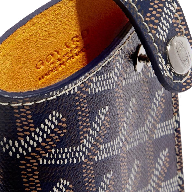 GOYARD Montmartre Canvas With Suede Calfskin Eyeglass Pouch Small Size Unisex Marine Blue