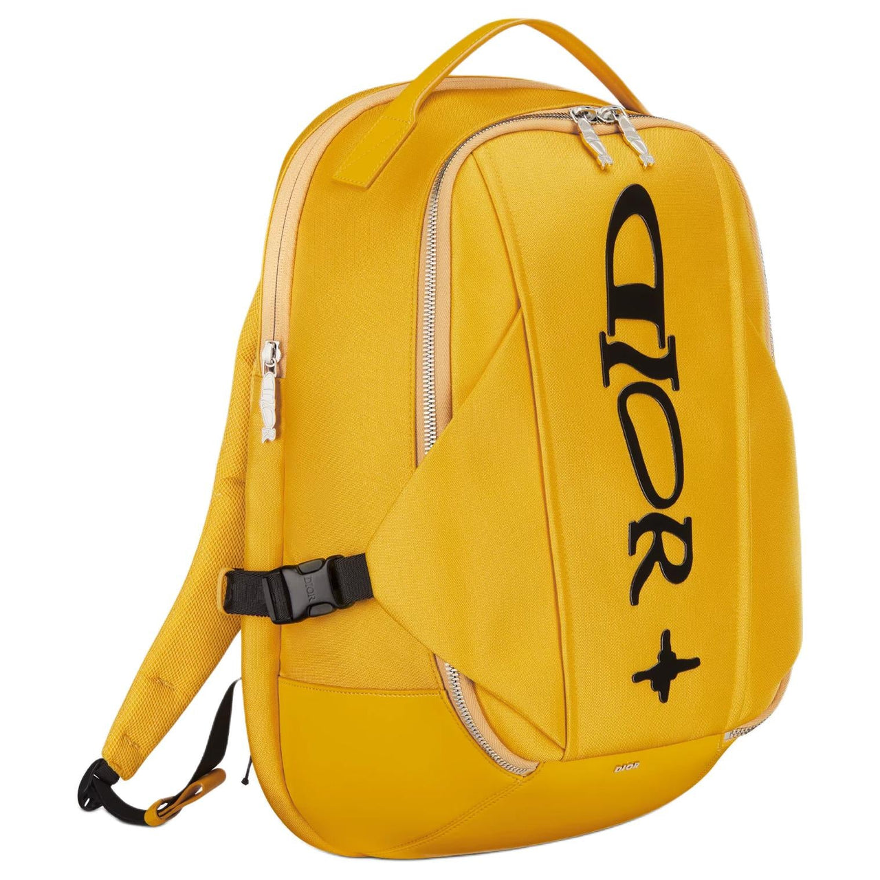 DIOR Nylon With Leather Backpack Unisex Yellow