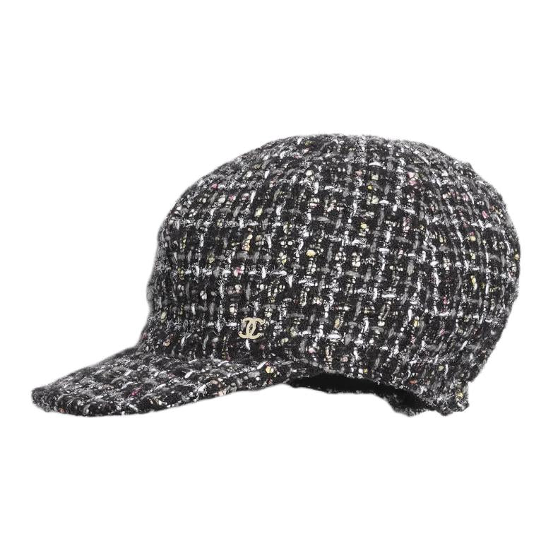 CHANEL Wool Baseball Caps Women's Black
