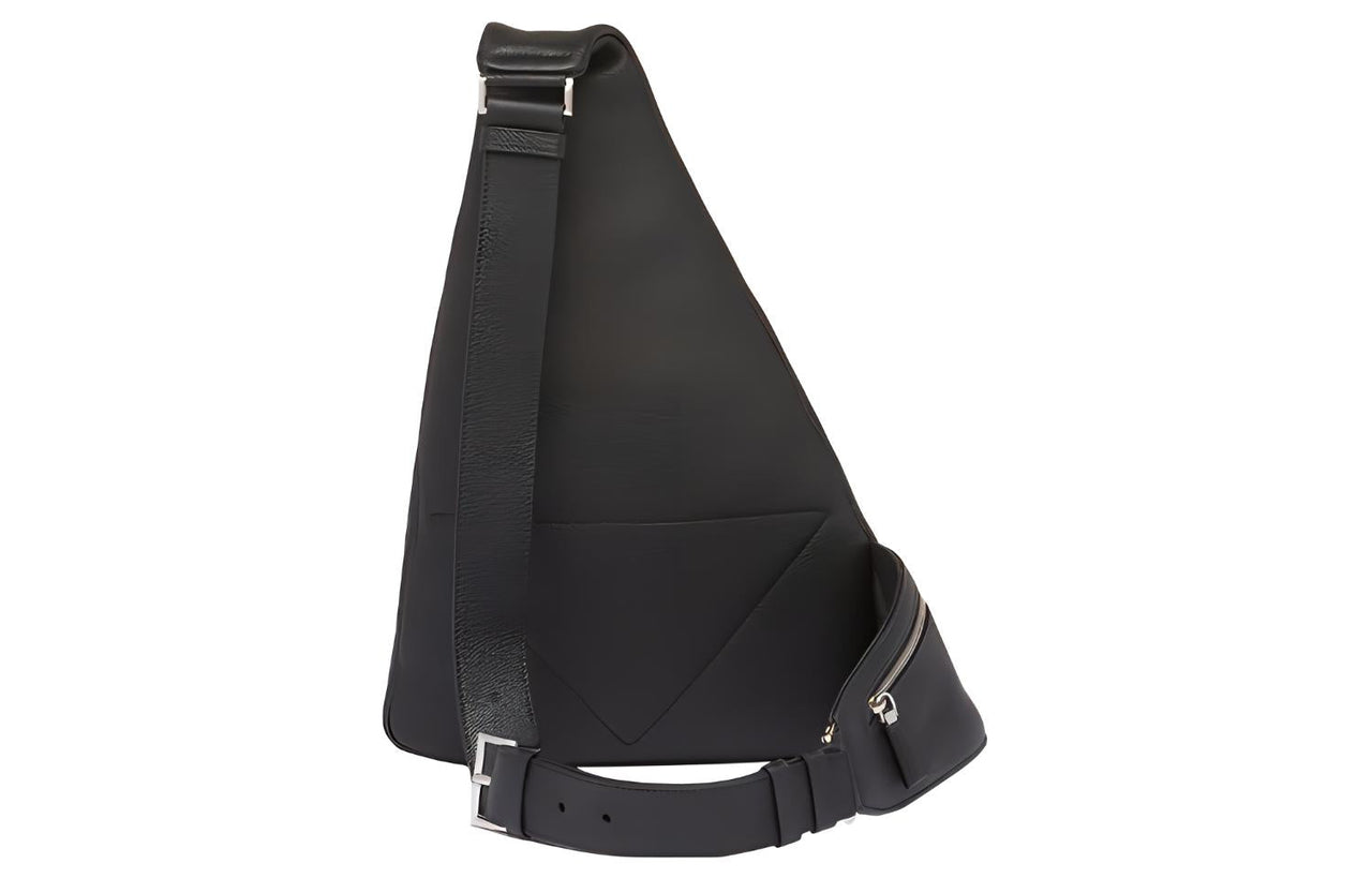 PRADA Cross Leather Crossbody Bag, Shoulder Bag Men's Black